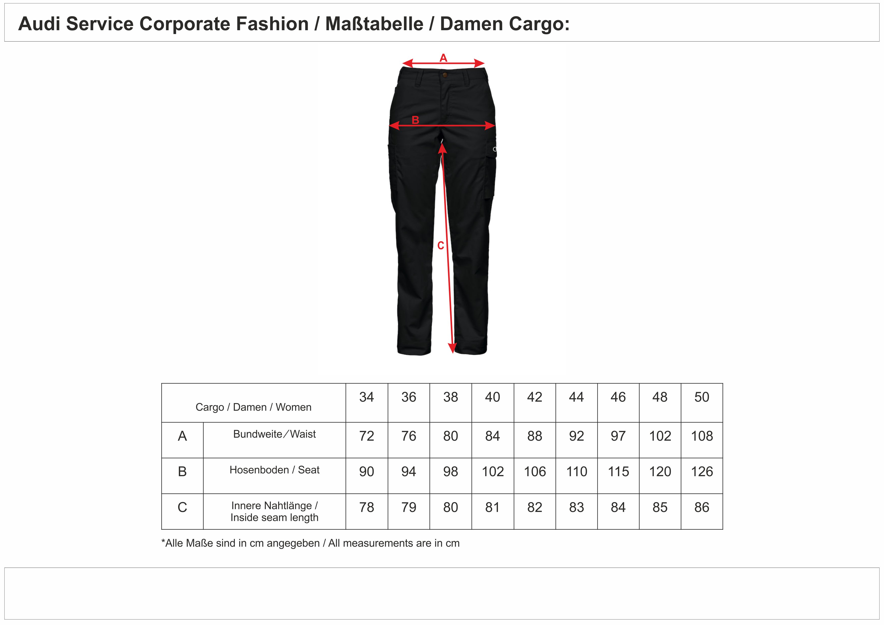Women Cargo Pants, black | Trousers / Pants | Women | Audi Corporate ...