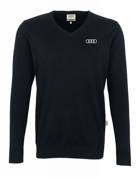 Herren V-Pullover, schwarz