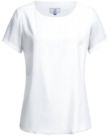 Chiffonbluse Premium, kurzarm, weiß