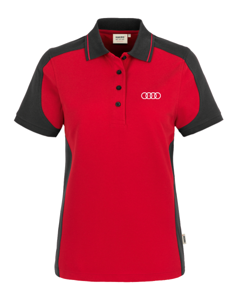 Damen Polo, Contrast, rot-anthrazit