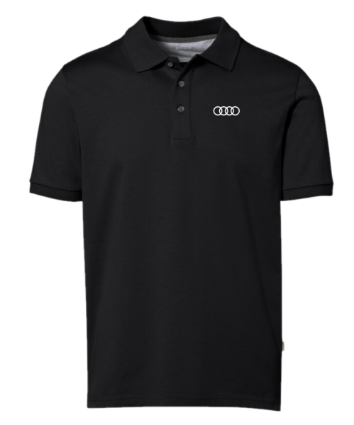 Herren Polo Cotton Tec, schwarz