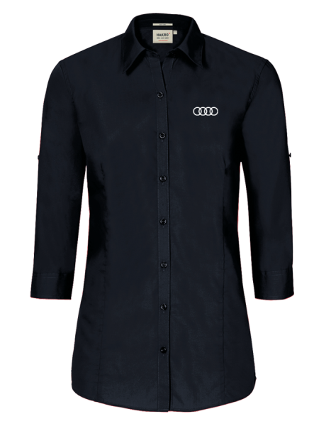 Damen 3/4 Bluse, schwarz